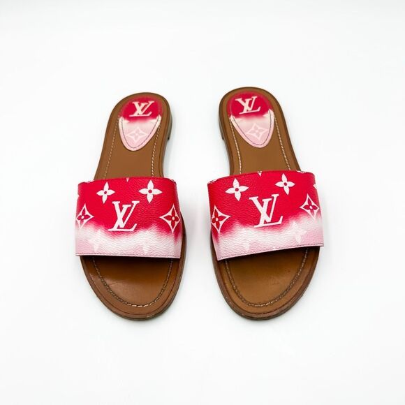 Louis Vuitton LV Lock It Slides Escale Two Tone Flat Sandals EU 39 US 9 - Picture 3 of 12